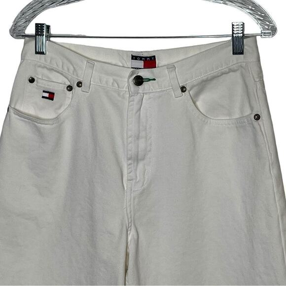 RARE Tommy Hilfiger Wide Leg High Rise Jeans White Size 10 Vintage 90s - Picture 3 of 15